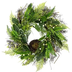 Wreaths>Kirklands Home Foliage Bird Nest Wreath Green
