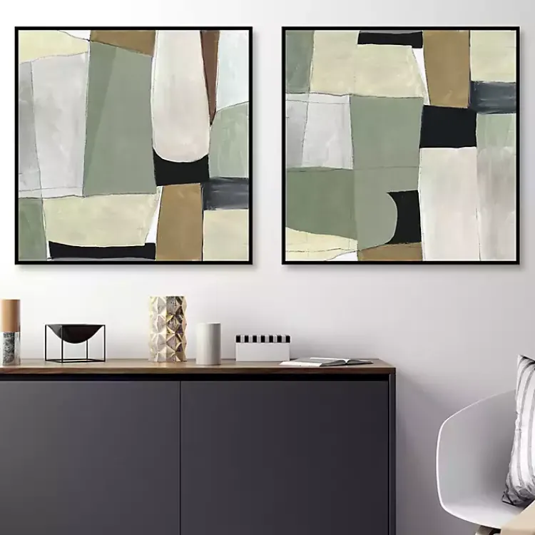 Kirklands Home Green Forms Framed Canvas Art Prints, Set of 2 Sale