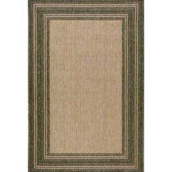 Kirklands Home Green Framed Border Outdoor Area Rug, 4x7 Sale