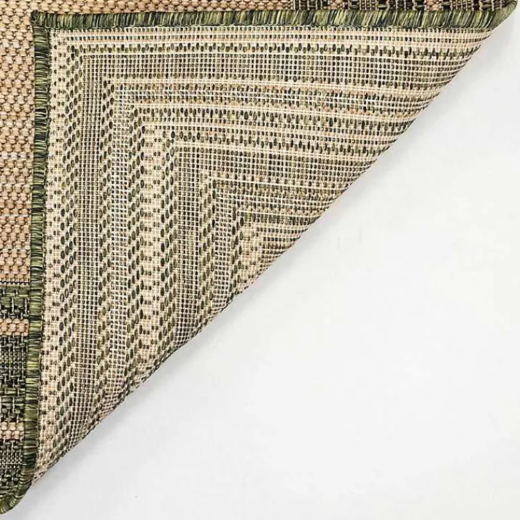 Kirklands Home Green Framed Border Outdoor Area Rug, 4x7 Sale