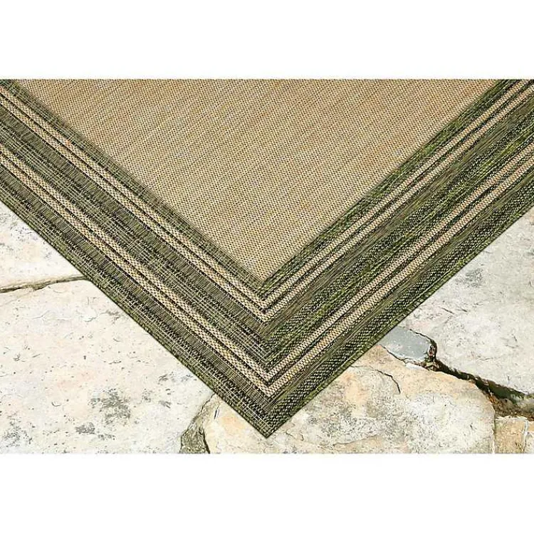 Kirklands Home Green Framed Border Outdoor Area Rug, 4x7 Sale
