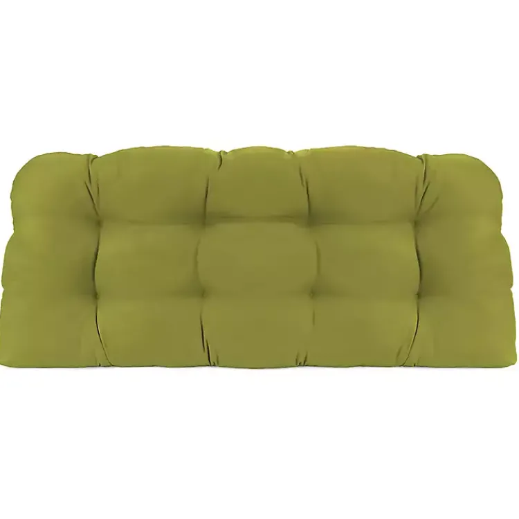 Kirklands Home French Edge Outdoor Wicker Settee Cushion Green Best
