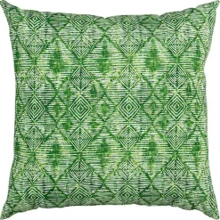 Kirklands Home Geometric Diamonds Outdoor Pillow, 22 in. Green Outlet