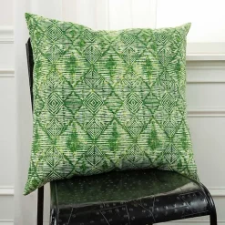 Kirklands Home Geometric Diamonds Outdoor Pillow, 22 in. Green Outlet