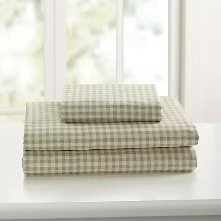 Kirklands Home Gingham 3-pc. Twin Sheet Set Green Online