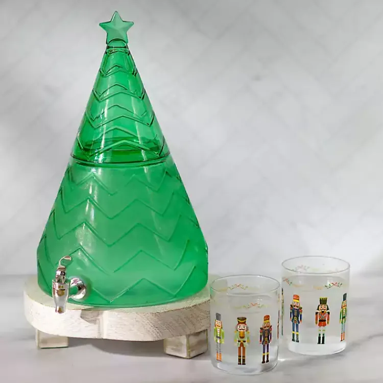 Kirklands Home Glass Christmas Tree Drink Dispenser Green Online
