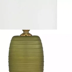 Kirklands Home Green Glass Fiola Table Lamp White Hot