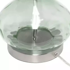 Kirklands Home Green Glass Ripple Table Lamp White Outlet
