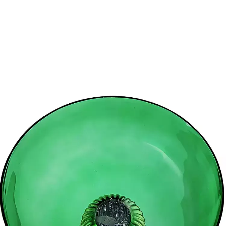 Vases>Kirklands Home Glass Vase with Gold Pedestal Base, 12 in. Green