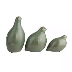 Statues & Figurines>Kirklands Home Glazed Ceramic Bird Figurines, Set of 3 Green