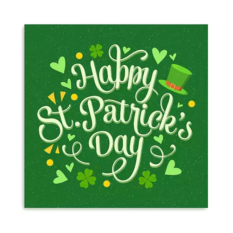 St Patricks Day Decorations>Kirklands Home Happy St. Patrick's Day Canvas Art Print Green