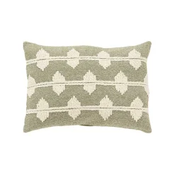 Pillows>Kirklands Home Green Heathered Embroidered Diamond Throw Pillow