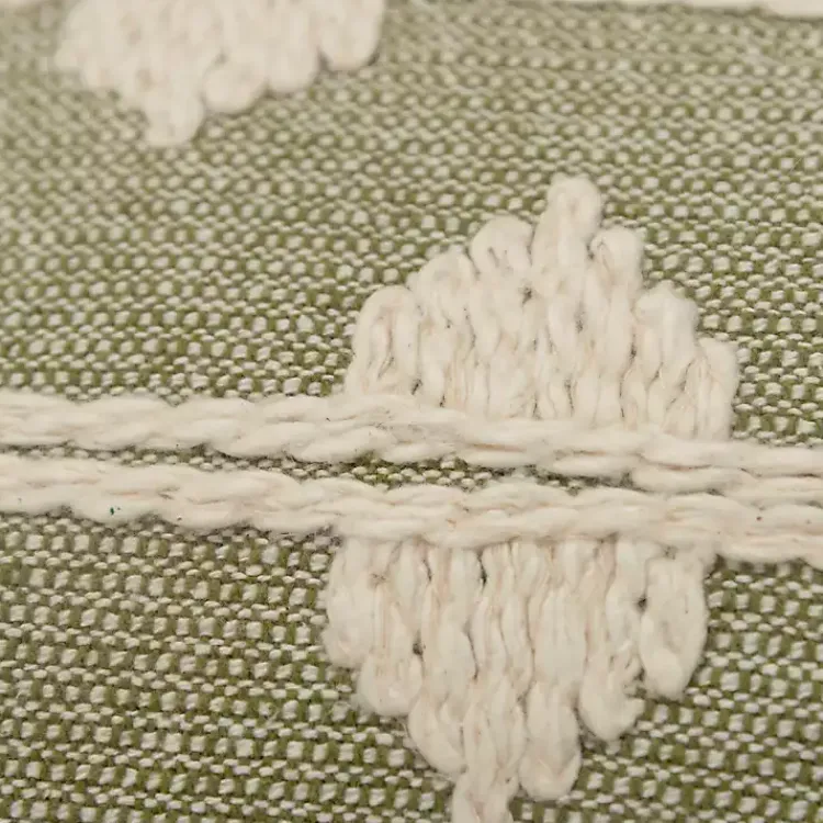 Pillows>Kirklands Home Green Heathered Embroidered Diamond Throw Pillow