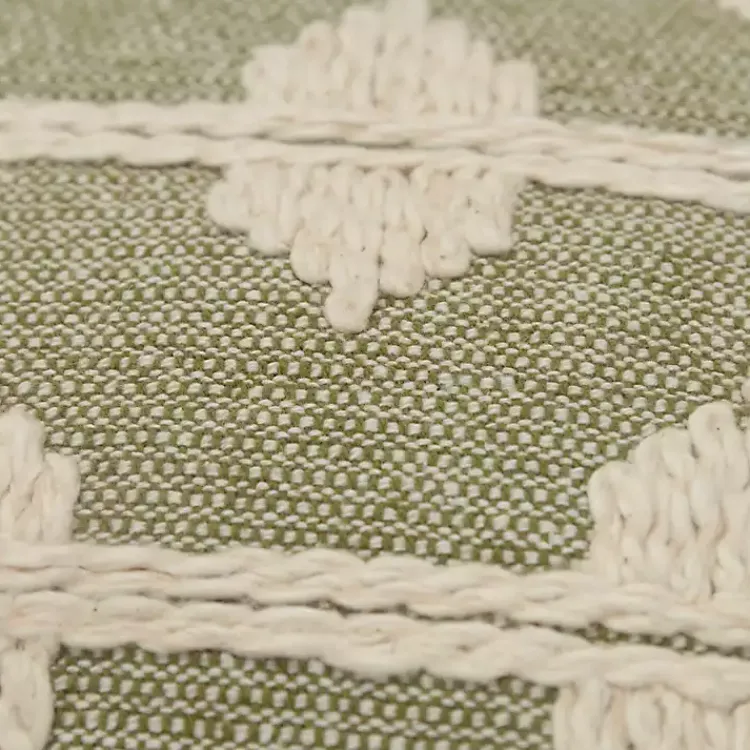 Pillows>Kirklands Home Green Heathered Embroidered Diamond Throw Pillow