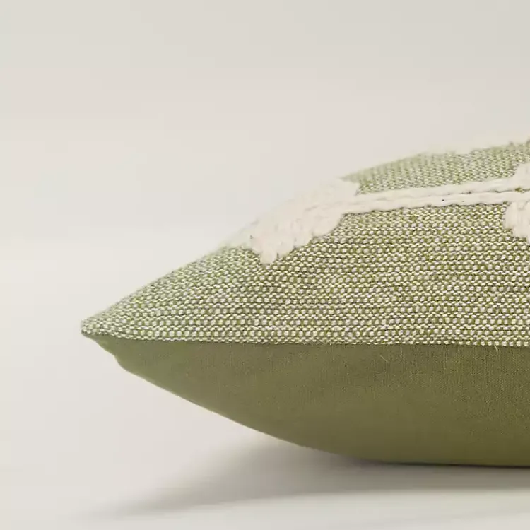 Pillows>Kirklands Home Green Heathered Embroidered Diamond Throw Pillow