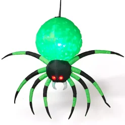 Halloween>Kirklands Home Inflatable Disco Light Spider Green