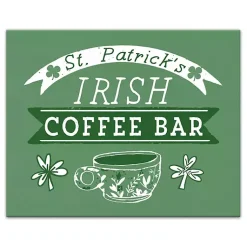 St Patricks Day Decorations>Kirklands Home Green Irish Coffee Bar Canvas Art Print