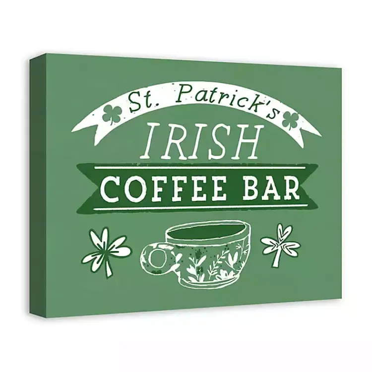 St Patricks Day Decorations>Kirklands Home Green Irish Coffee Bar Canvas Art Print