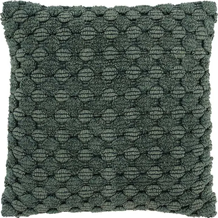 Pillows>Kirklands Home Looped Cotton Throw Pillow Green