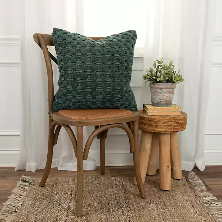 Pillows>Kirklands Home Looped Cotton Throw Pillow Green