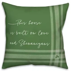 St Patricks Day Decorations>Kirklands Home Green Love and Shenanigans Pillow