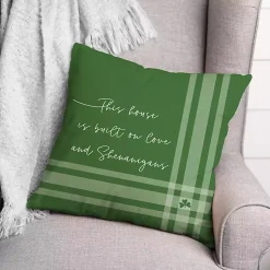 St Patricks Day Decorations>Kirklands Home Green Love and Shenanigans Pillow