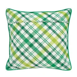 Pillows>Kirklands Home Green Lucky Clover Plaid Pillow