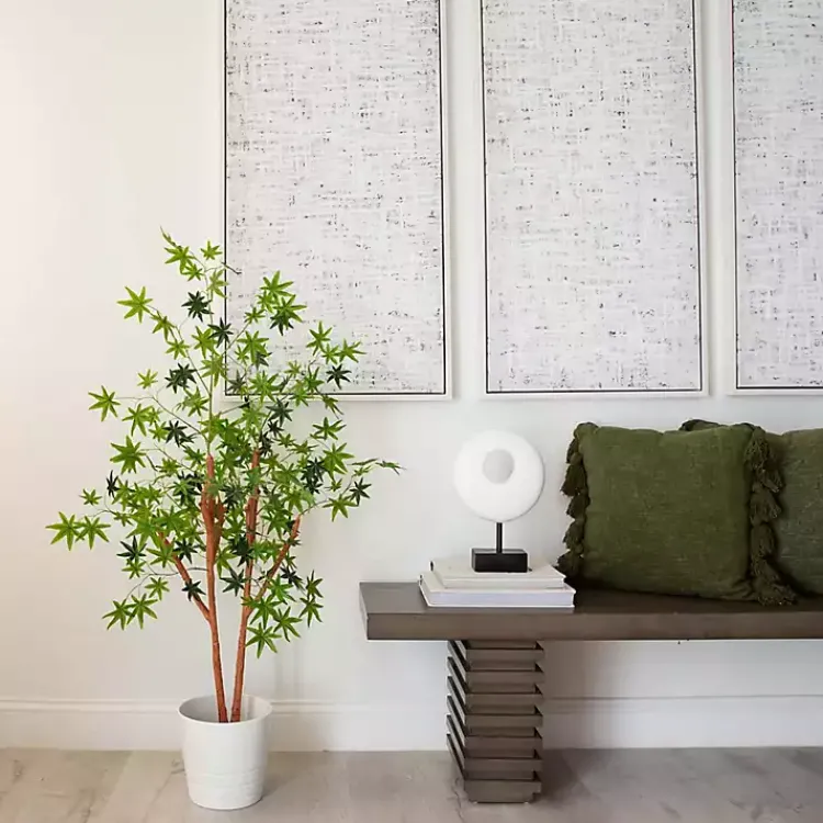 Trees & Topiaries>Kirklands Home Green Maple Tree in Black Planter