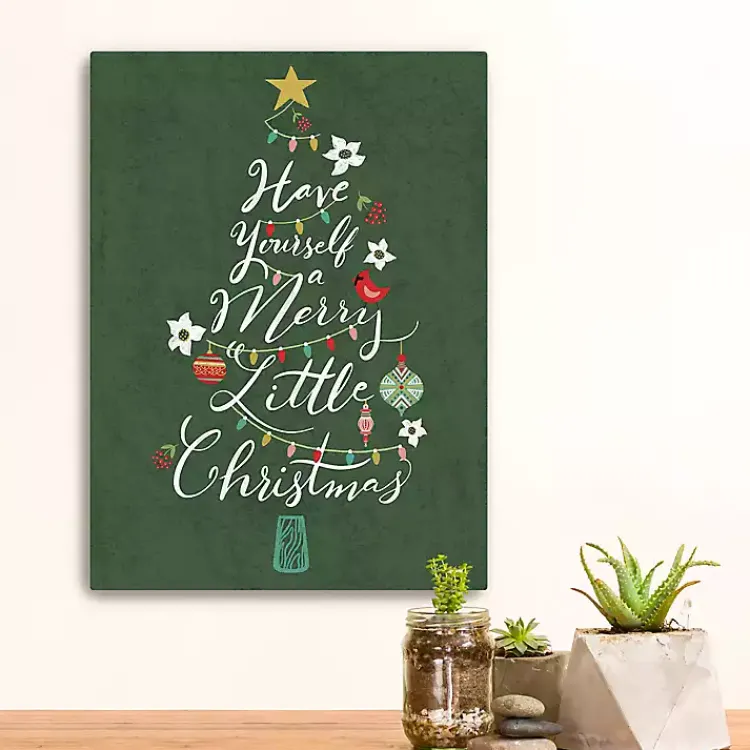 Christmas Art & Wall Decor>Kirklands Home Merry Little Christmas Christmas Wall Plaque Green