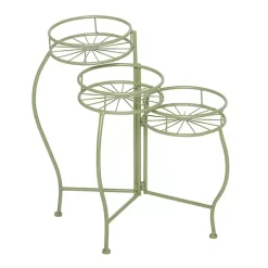 Kirklands Home Metal Starburst 3-Tier Plant Stand Green