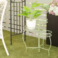 Kirklands Home Metal Starburst 3-Tier Plant Stand Green