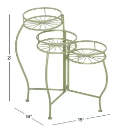 Kirklands Home Metal Starburst 3-Tier Plant Stand Green