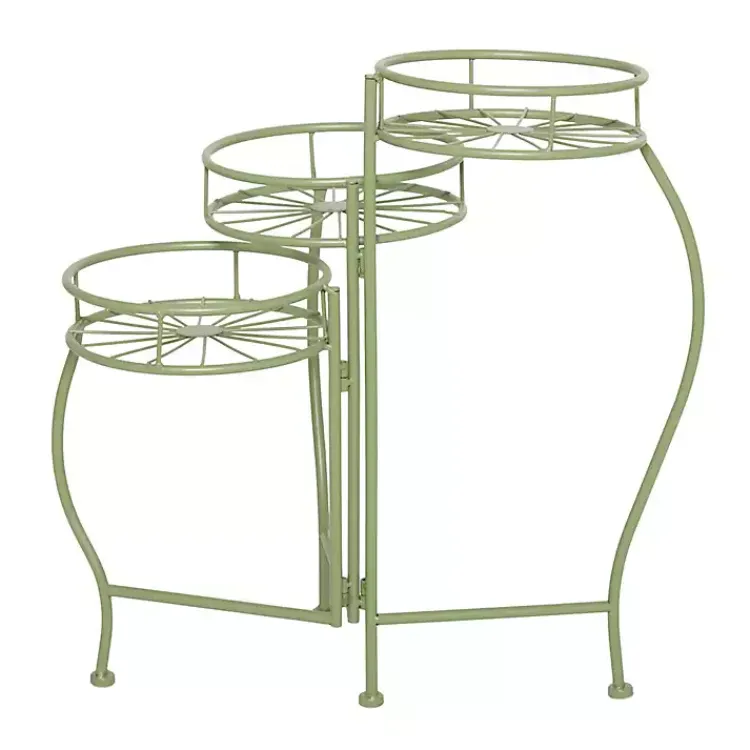 Kirklands Home Metal Starburst 3-Tier Plant Stand Green
