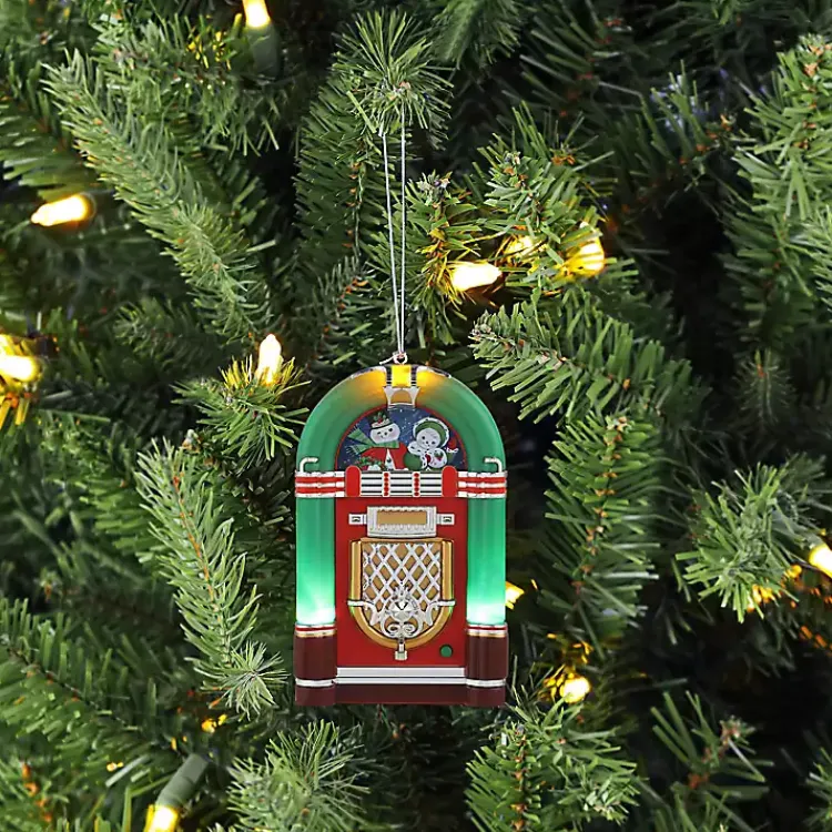 Christmas Ornaments>Kirklands Home Mini Jukebox LED Christmas Ornament Green