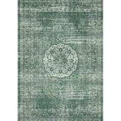 Kirklands Home Mist Tribal Medallion Outdoor Rug, 6x9 Green Outlet