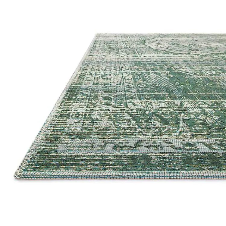 Kirklands Home Mist Tribal Medallion Outdoor Rug, 6x9 Green Outlet
