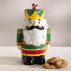 Kirklands Home Green Nutcracker Ceramic Cookie Jar Outlet