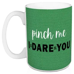 St Patricks Day Decorations>Kirklands Home Green Pinch Me I Dare You Mugs, Set of 2