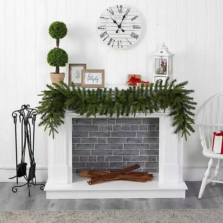 Christmas Arrangements & Garland>Kirklands Home Pine Clear LED Garland Green