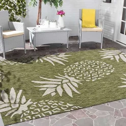Kirklands Home Pineapple Indoor/Outdoor Area Rug, 5x7 Green Online