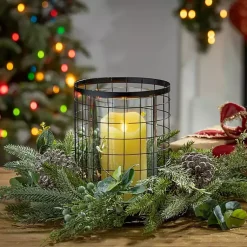 Arrangements & Greenery>Kirklands Home Pineberry Window Pane Candle Centerpiece Green