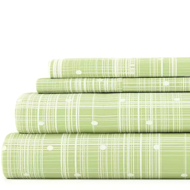 Kirklands Home Plaid Polka Dot 3-pc. Twin Sheet Set Green Outlet