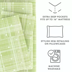 Kirklands Home Plaid Polka Dot 3-pc. Twin Sheet Set Green Outlet