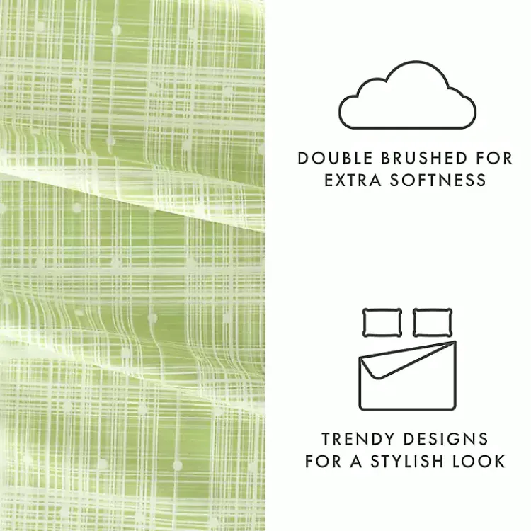 Kirklands Home Plaid Polka Dot 3-pc. Twin Sheet Set Green Outlet