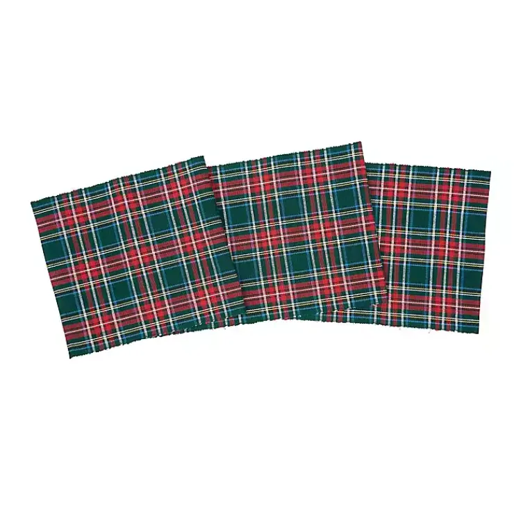 Kirklands Home Red Jewel Plaid Christmas Table Runner Green Clearance