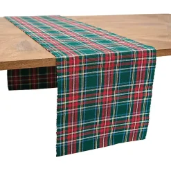 Kirklands Home Red Jewel Plaid Christmas Table Runner Green Clearance