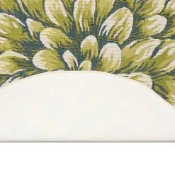 Kirklands Home Round Floral Bloom Indoor/Outdoor Rug, 3x3 Green New