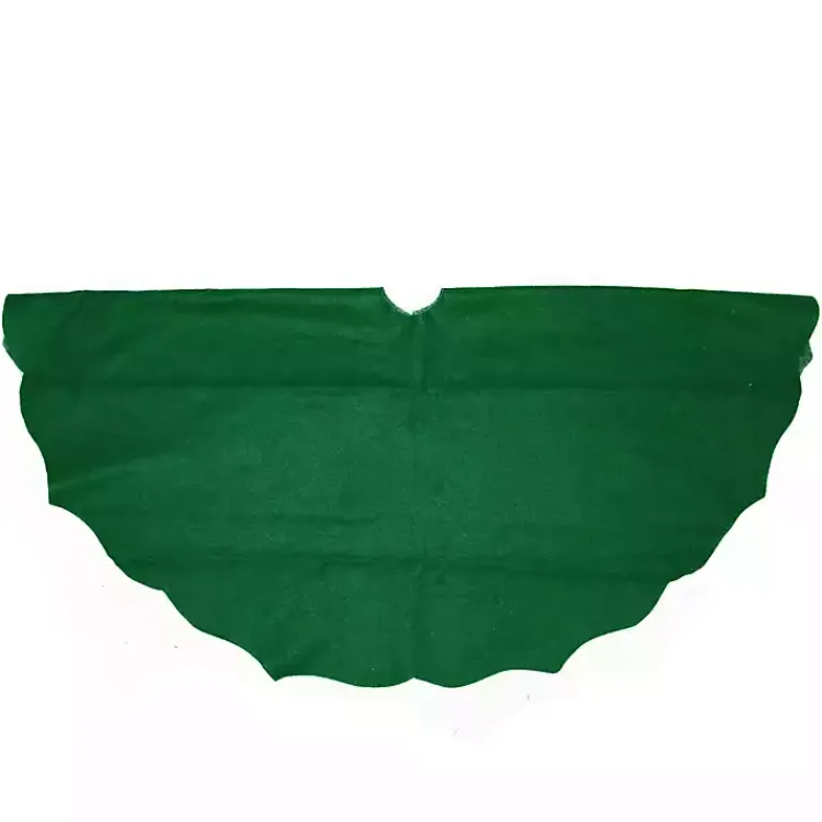 Christmas Tree Skirts & Collars>Kirklands Home Scalloped Christmas Tree Skirt, 48 in. Green