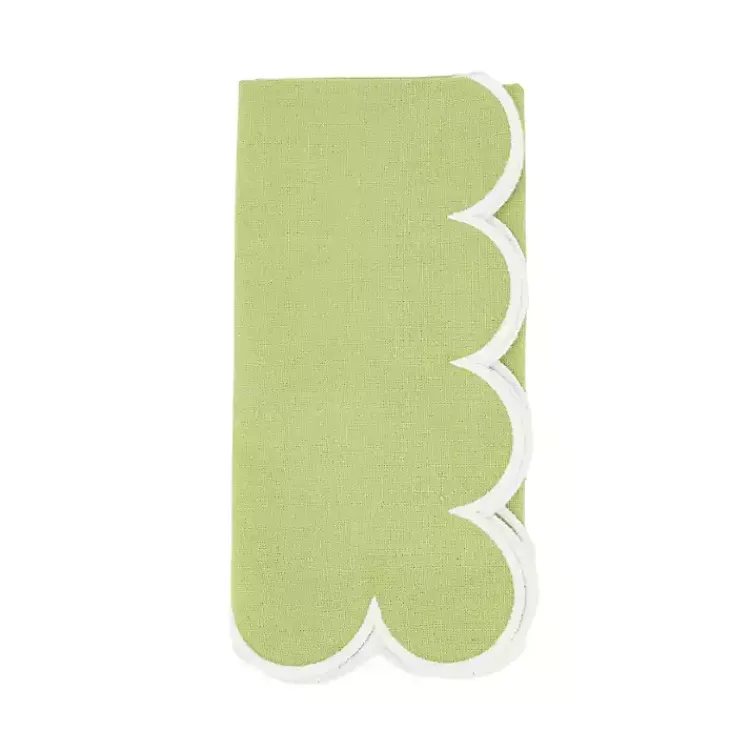 Kirklands Home Scalloped Edge Napkins, Set of 4 Green Hot