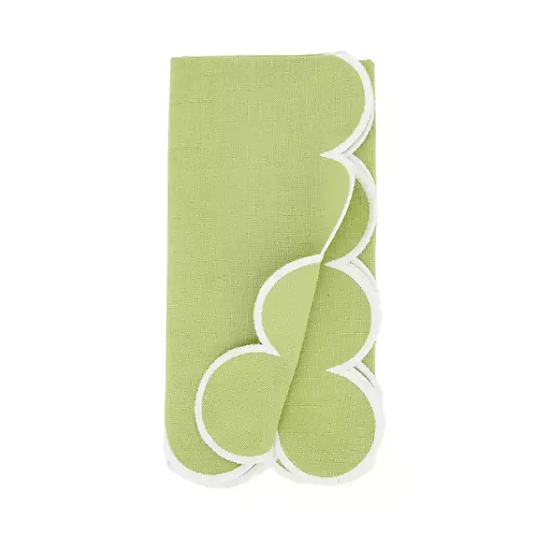 Kirklands Home Scalloped Edge Napkins, Set of 4 Green Hot